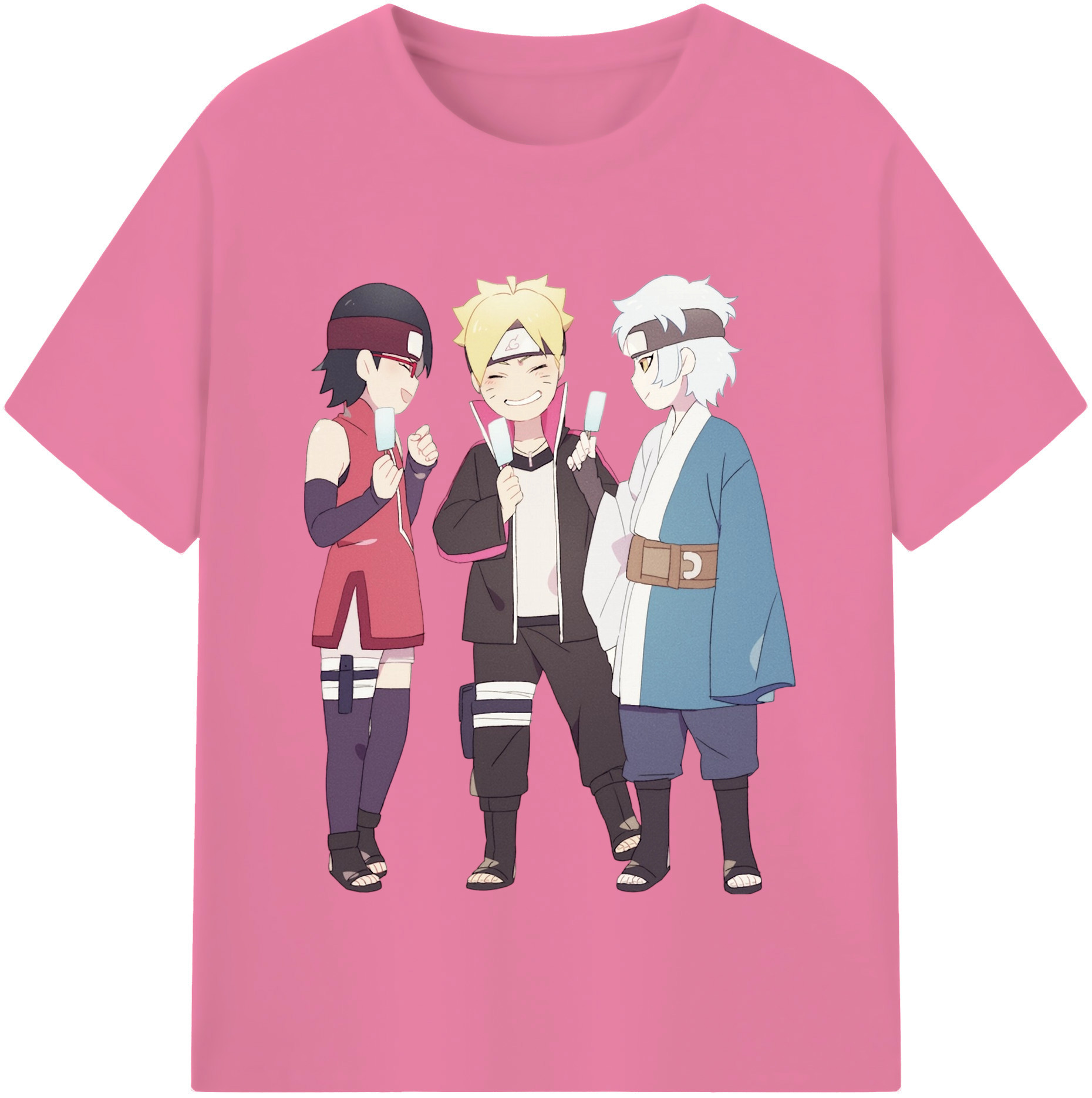 （画像用） NARUTO -ナルト- うちは サラダ Uchiha Sarada 綿100％半袖Tシャツ（フロントプリント）
